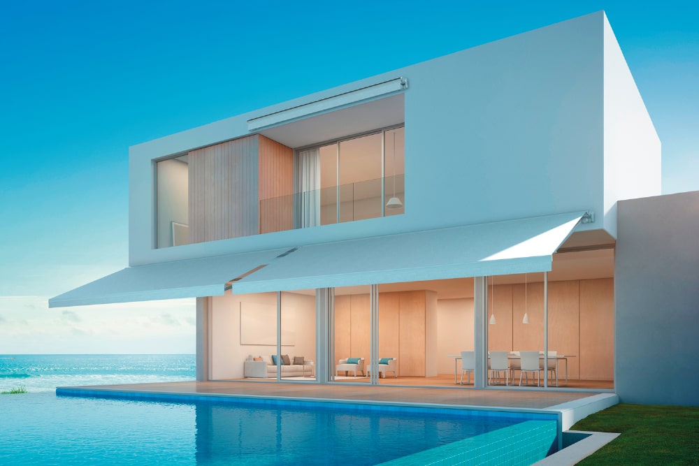 toldo de brazos sobre el edificio